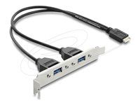 USB Type-E Key B samec na 2 x USB 5 Gbps
