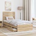 vidaXL Rám postele Sonoma dub 100 x 200 cm Inžinierske drevo