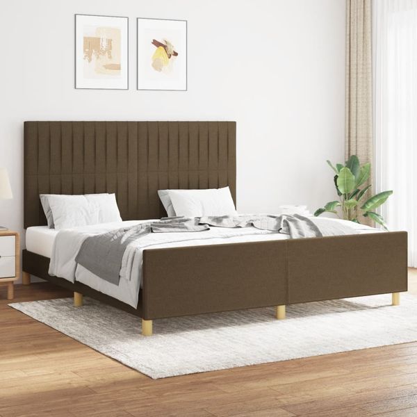 vidaXL Posteľ bez matracatmavohnedá 160x200 cm látka
