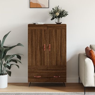 vidaXL Vysoká skrinka hnedá dub 69,5x31x115 cm kompozitné drevo