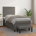 vidaXL Boxspring posteľ s matracom sivá 80x200 cm umelá koža
