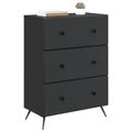 vidaXL Zásuvkový kabinet 66 x 34,5 x 90 cm Kompozitné drevo Čierna
