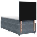 vidaXL LED boxspring posteľ s matracom Tmavosivá 90 x 200 cm Zamat