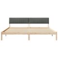 vidaXL Rám postele hnedá a tmavosivá 200 x 200 cm Borovicový masív