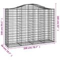 vidaXL Oblúkový gabionový kôš 200x50x140/160 cm pozinkované železo