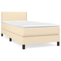 vidaXL Boxspring posteľ s matracom krémová 100x200 cm látka
