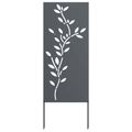 vidaXL Záhradná clona na súkromie Kvetinový Antracit 50 x 140 cm