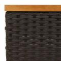 vidaXL Kryt na podstavec slnečníka čierny 70x70x25 cm polyratan akácia