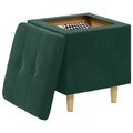 vidaXL Ottoman s Úložným Priestorom Tmavozelená 40 x 40 x 45 cm Zamat