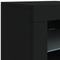 vidaXL Komoda s LED svetlami čierna 123x37x67 cm