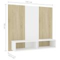 vidaXL Nástenná TV skrinka biela a sonoma 102x23,5x90 cm sprac. drevo