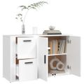 vidaXL Komoda biela 100x33x59,5 cm spracované drevo