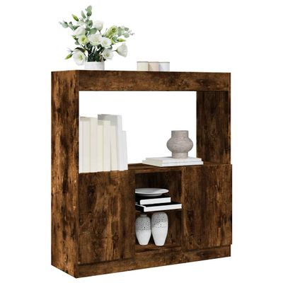 vidaXL Vysoká skrinka dymový dub 92x33x100 cm kompozitné drevo