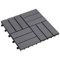 vidaXL Dlažba na terasu 10 ks Sivá 30 x 30 cm Akáciové tvrdé drevo