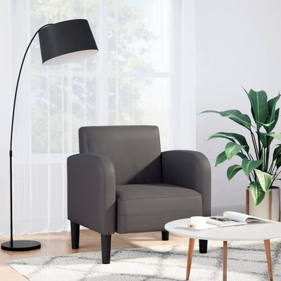 VidaXL Pohovka s opierkami sivá 54 cm umelá koža