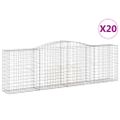 vidaXL Oblúkové gabionové koše 20 ks 400x50x120/140 cm pozink. železo