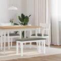 vidaXL Lavica 90 cm Biela masívna drevená guma
