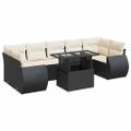 vidaXL 8-dielna záhradná sedacia súprava s podložkami polyratan čierna