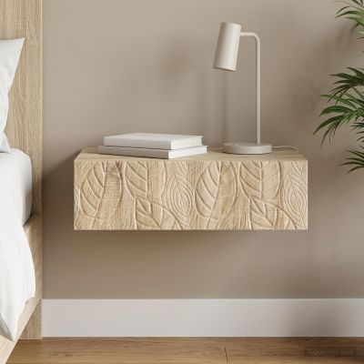 vidaXL Nástenný bočný stôl 59 x 34,5 x 17 cm Kompozitné drevo