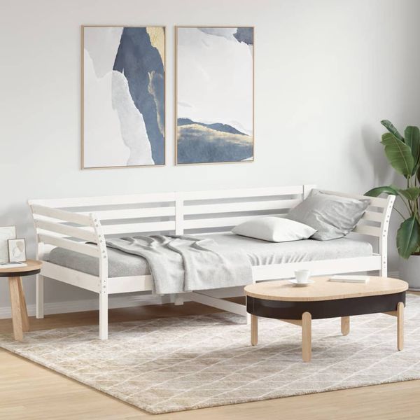 vidaXL Denná posteľ s matracom biela 80x200 cm masívna borovica