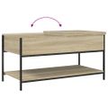vidaXL Konferenčný stolík dub sonoma 100x50x50 cm kompozit.drevo a kov