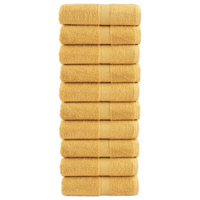 vidaXL Prémiové uteráky pre hostí SOLUND 10 ks zlaté 30x50 cm 600 g/m²