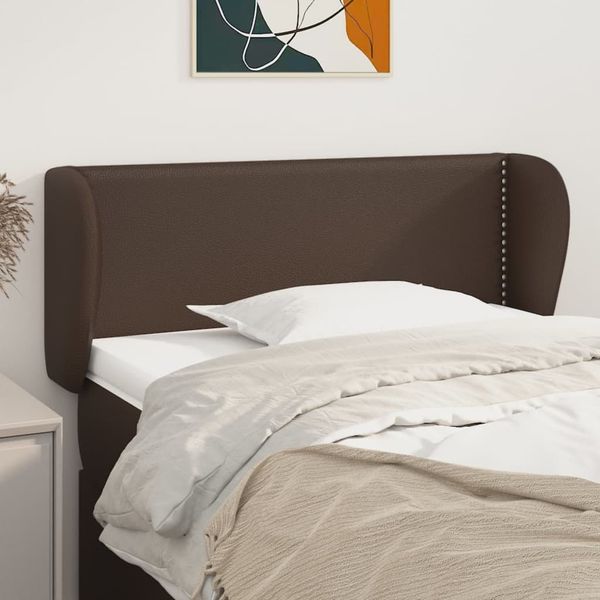 vidaXL Čelo postele so záhybmi hnedé 93x23x78/88 cm umelá koža