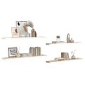 vidaXL Plávajúce nástenné police 4 ks dub a biele 120x23,5x3,8 cm MDF