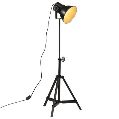 vidaXL Podlahová lampa 25 W čierna 35x35x65/95 cm E27