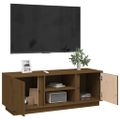 vidaXL TV skrinka medovo-hnedá 110x35x40,5 cm masívna borovica