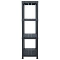 vidaXL Regál s úložnými poličkami čierny 80x40x138 cm plastový 200 kg