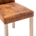 vidaXL Jedálenské stoličky 6 ks hnedé umelá semišová koža