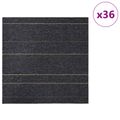 vidaXL Kobercová dlaždica Tmavo šedá s pruhmi 50 x 50 cm 36 ks
