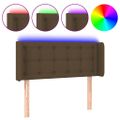 vidaXL Čelo postele s LED tmavohendé 103x16x78/88 cm látka