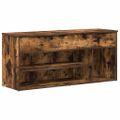 vidaXL Lavička na topánky Dub dymový 102x30,5x45 cm Upravené drevo