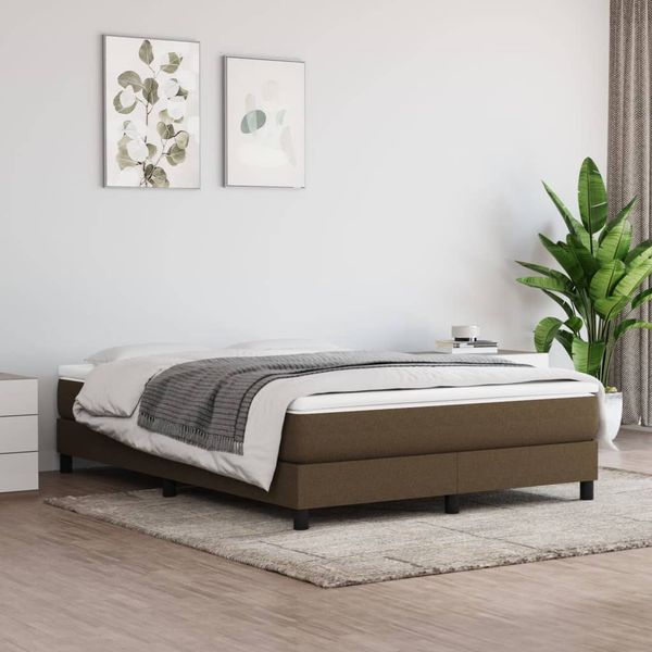 vidaXL Boxspring posteľ s matracom tmavohnedá 160x200 cm látka
