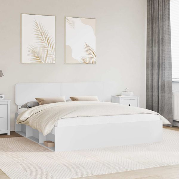 vidaXL Rám postele Biela 180 x 200 cm Masívne borovicové drevo