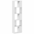 vidaXL Knižnica 5 políc biela 45x23,5x162,5 cm kompozitné drevo