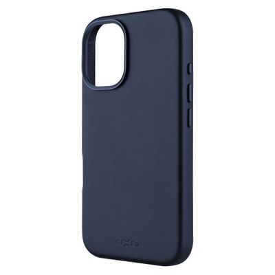 FIXED MagLeather kožený kryt iPhone 16, modrý