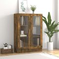 vidaXL Vitrína dymový dub 82,5x30,5x115 cm spracované drevo