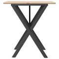 vidaXL Jedálenský stolík v tvare X 70x70x75 cm borovica a oceľ