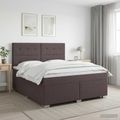 vidaXL Posteľ boxspring s matracom Tmavohnedá 140 x 200 cm Látka