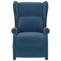 vidaXL Elektrické sklápacie kreslo wingback modré látka