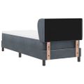 vidaXL Posteľ s pružinovým rámom Tmavo šedá 80 x 200 cm Zamat
