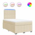vidaXL Boxspring posteľ s matracom krémová 120x190 cm látka