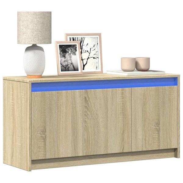 vidaXL TV stolík s LED dub sonoma 100x34x50 cm kompozitné drevo