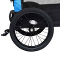 vidaXL Vozík pre domáce zvieratá na bicykel/beh 2-v-1, modro čierny