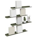 vidaXL Závesná polica 4 ks Olivová zelená 60 x 8,5 x 2,5 cm Oceľ