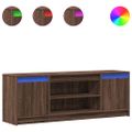 vidaXL TV stolík s LED hnedý dub 139,5x34x50 cm kompozitné drevo
