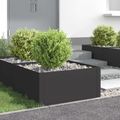 vidaXL Obrubník trávnika 4 ks 60 x 60 x 35 cm Oceľ Čierna